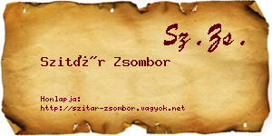 Szitár Zsombor névjegykártya