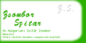 zsombor szitar business card